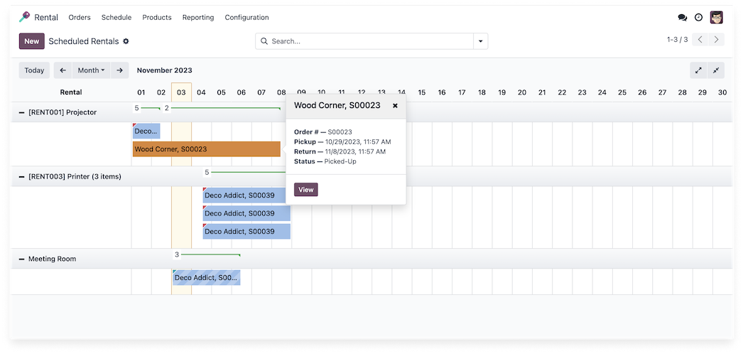 300code Rental app interface