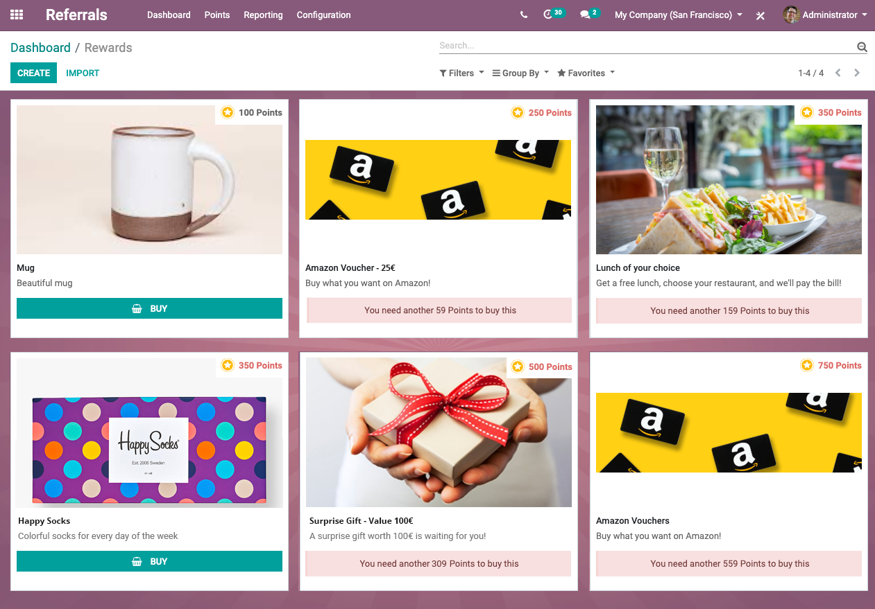 300code Referrals shop interface